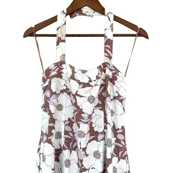 Abercrombie & Fitch fitted mini dress, sleeveless with halter top, linen blend - Picture 7 of 16